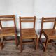 Series of 6 vintage wooden chairs 1960