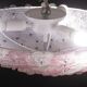 Charmant Plafonnier Murano Grande Taille Fleur Rose par Seguso pour Venini,