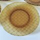 5 vintage pressed glass dessert plates with woven decoration