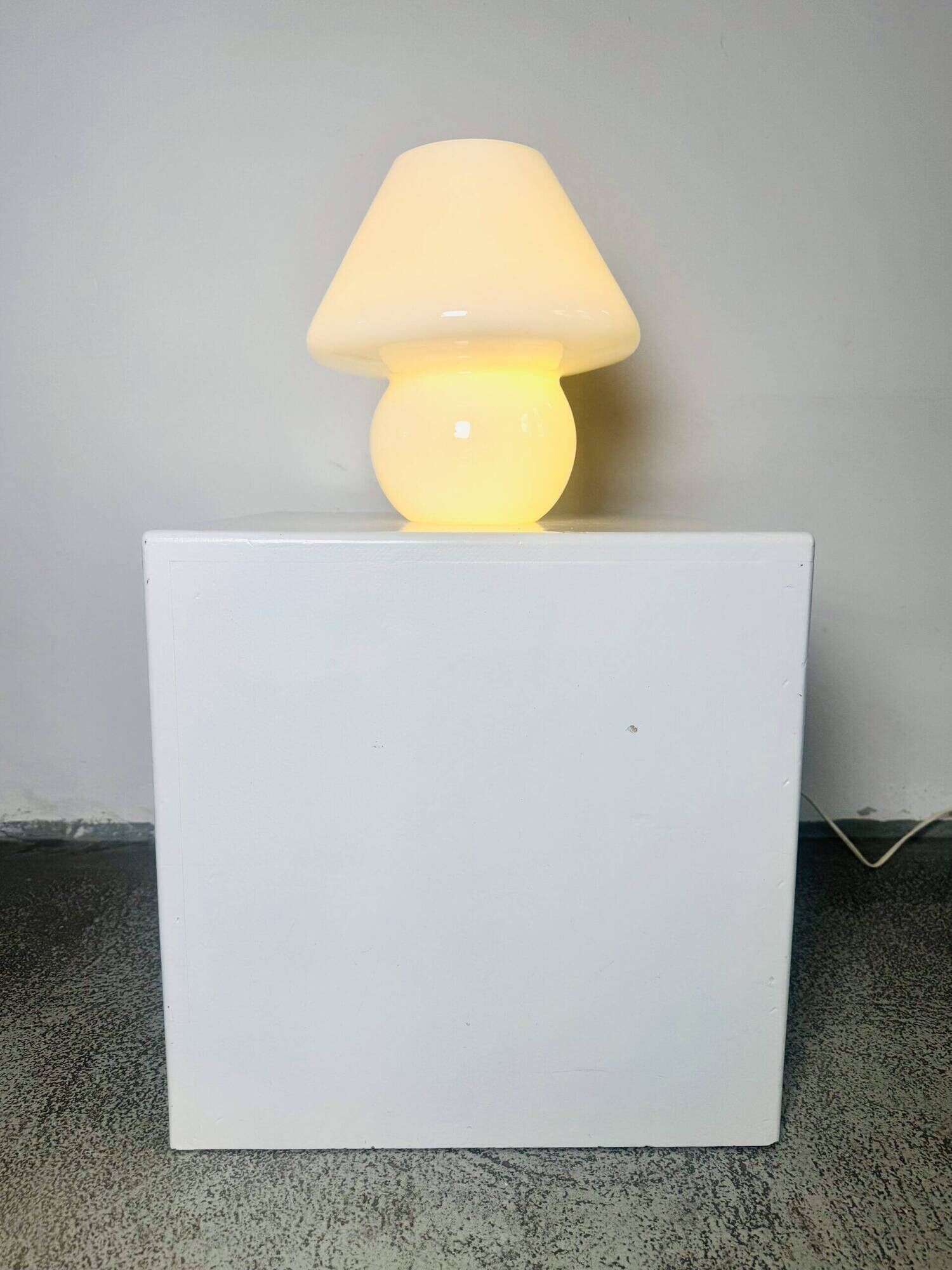 Opaline Glass Mushroom Table Lamp By Paolo Venini For Venini, Italy 1970S