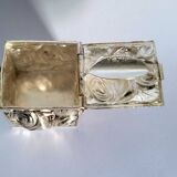 Silver Plated Repousse Personal Ashtray Rich Decorated with Roses