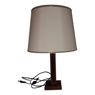 vintage leather lamp 1980 (adnet)