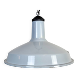 Industrial Light Blue Enamel Factory Pendant Lamp, 1960s