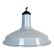 Lampe à suspension industrielle en émail bleu clair, années 1960