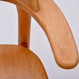 Set of four modern mid-century Scandinavian rustic dining chairs