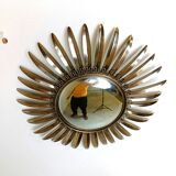 Miroir vintage en laiton à effet soleil, années 1970
