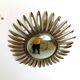 Vintage brass sunburst mirror, 1970s