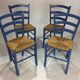 Lot of 4 decked blue chairs