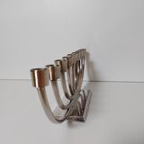 Menorah chrome metal candlestick from the 70s