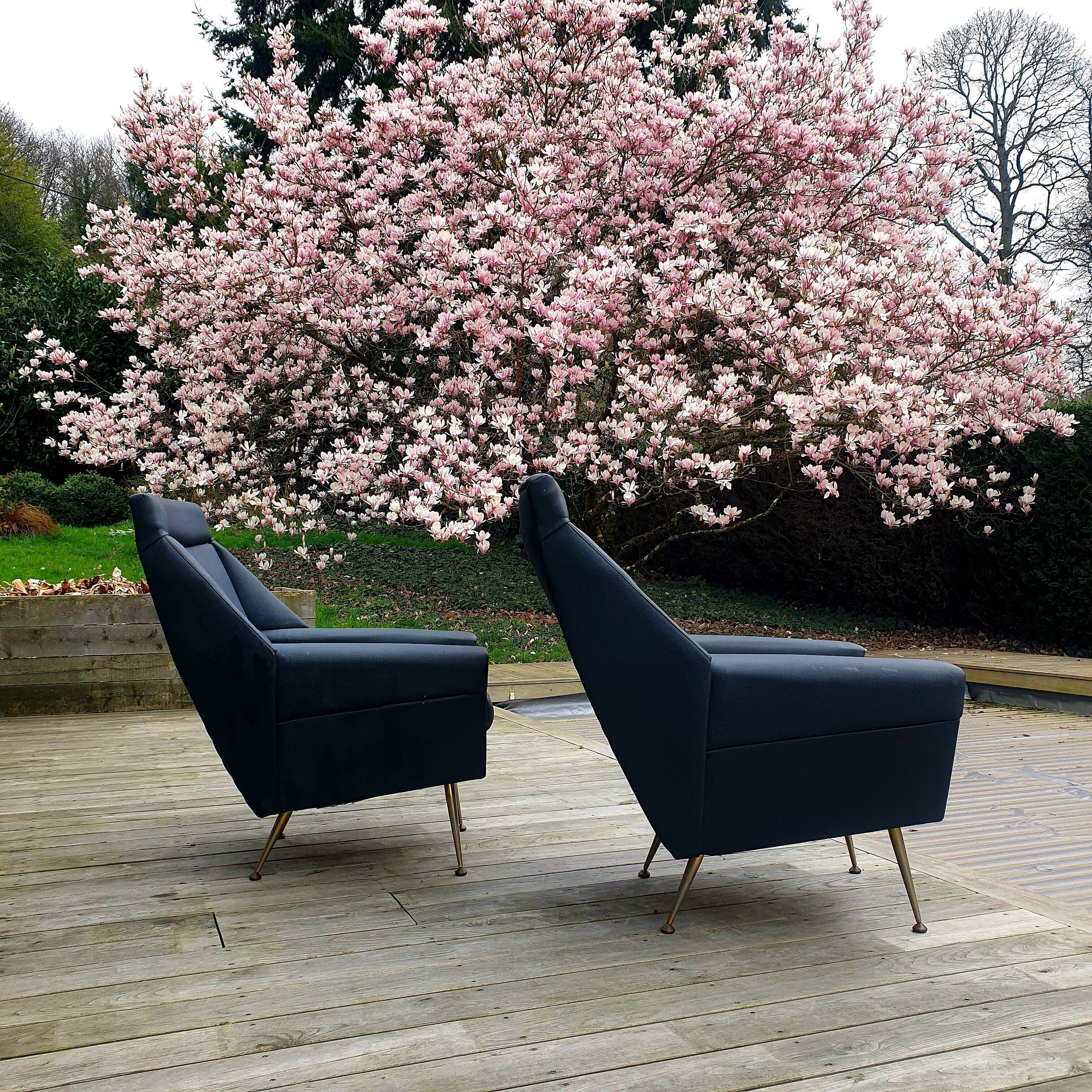 Pair of vintage modernist armchairs 50s