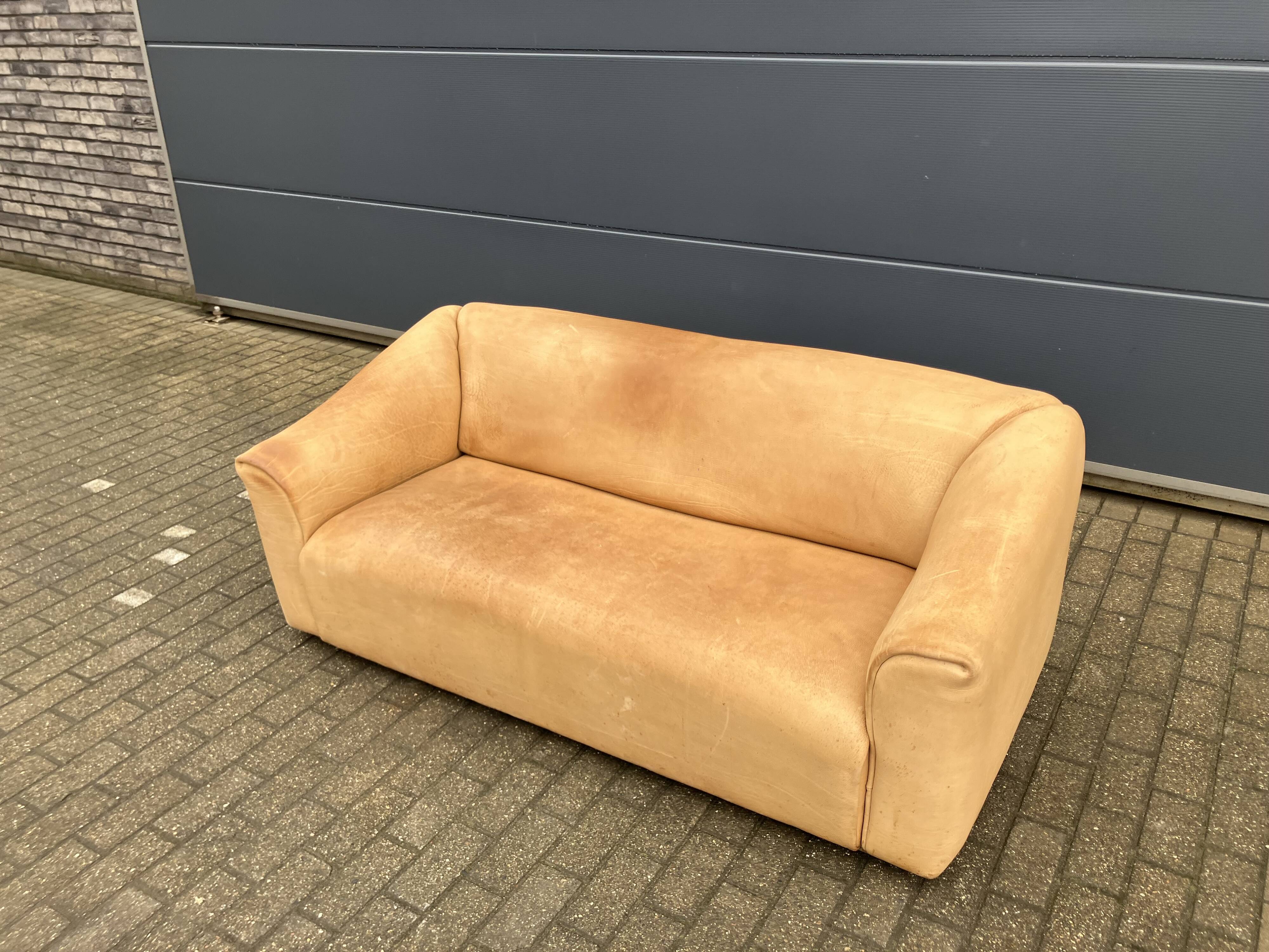 De Sede Ds-47 driezit, Cognac 5mm NECK Buffel leder topstaat