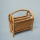 Vintage wicker and bamboo magazine rack