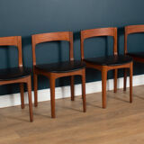 Retro Teak 1960s Round Dining Table & Four Space Saving Chairs By Nathan