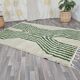 Handmade Berber rug, green and white, size 150 x 250 cm