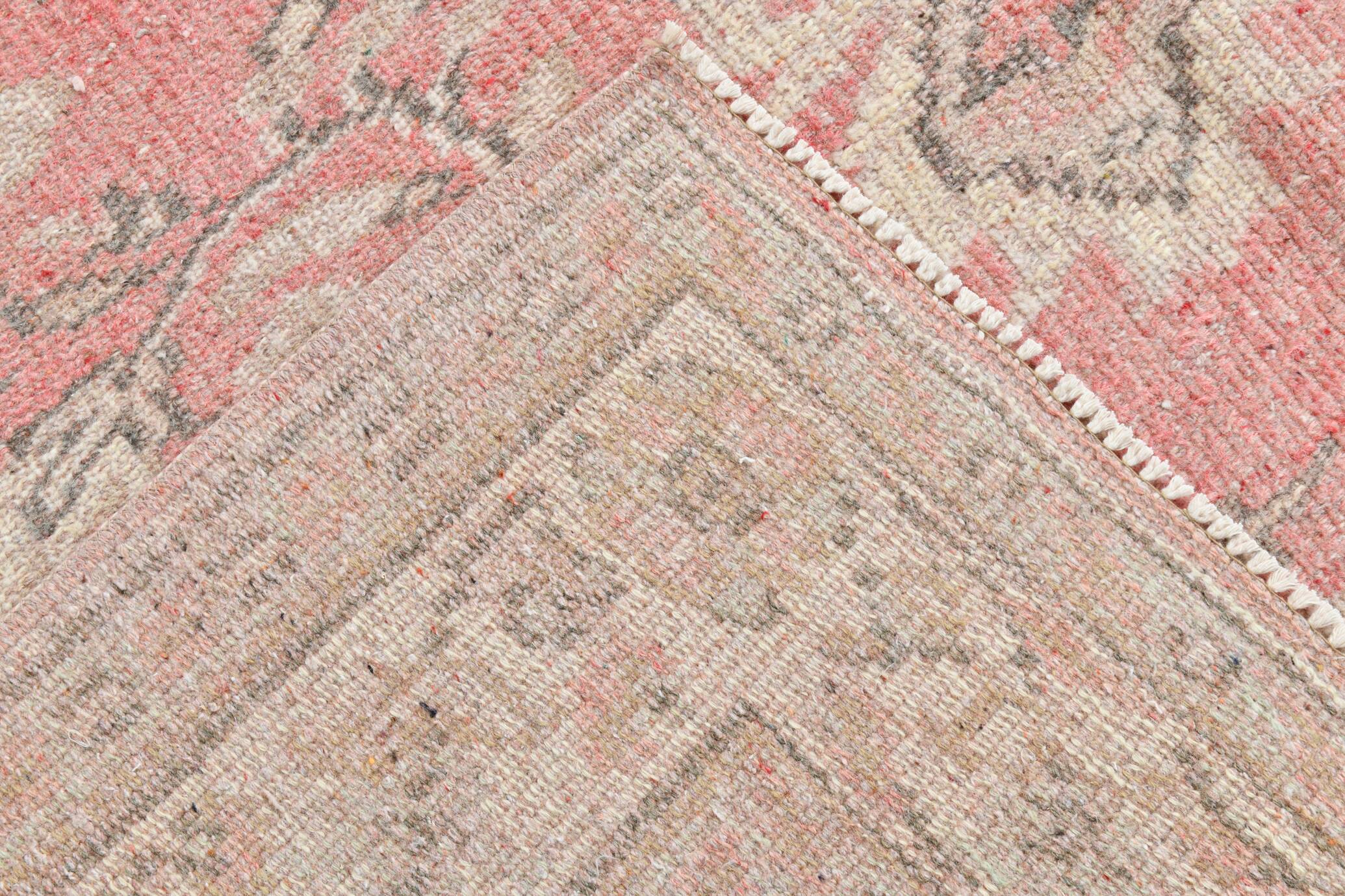 Soft Red & Beige Entryway Handmade Vintage Rug, 170x261 Cm