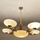 Art deco chandelier, glass, wood and glass, 30s