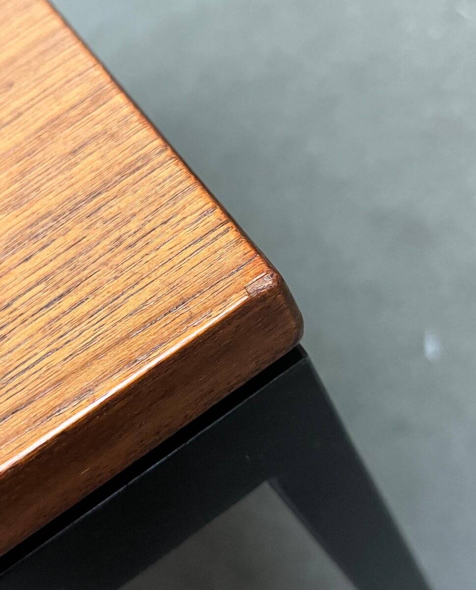 Mid-century minimalist teak side table by Florence Knoll for Knoll International, 1950s.