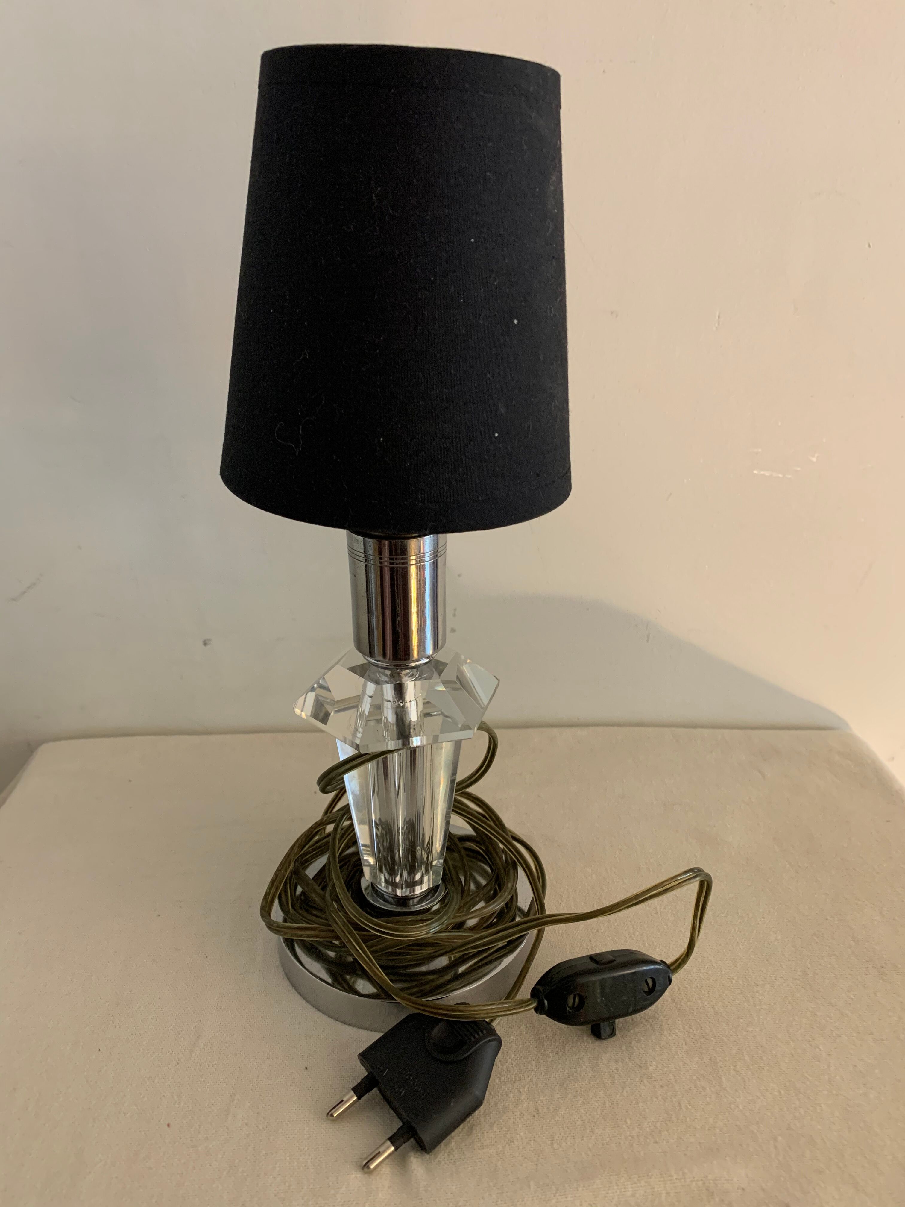 Hexagonal glass table lamp foot 1940 G. Humbert