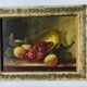 Pair of still life paintings with fruit, late 19th century.