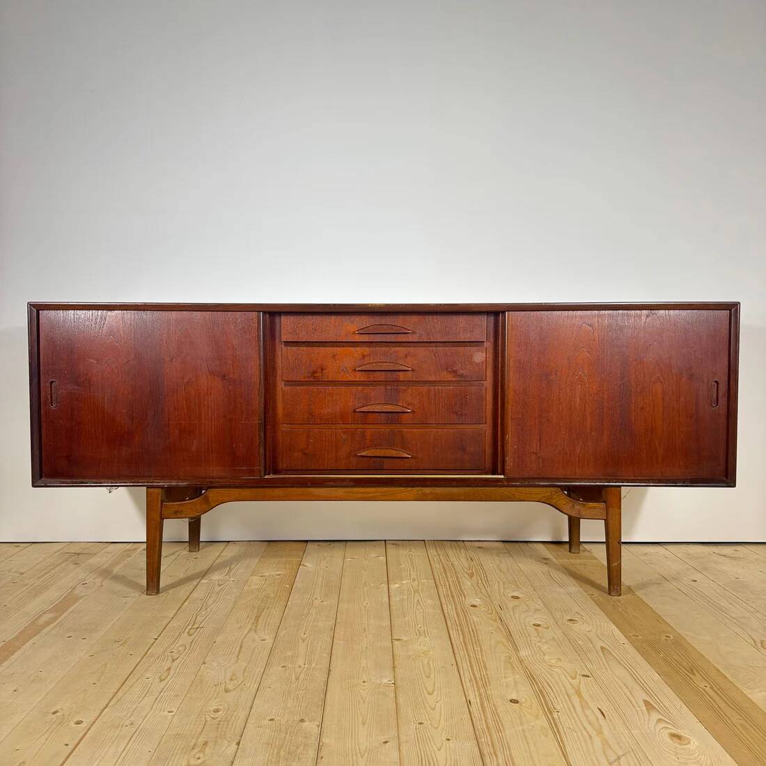 Teak sideboard with drawers – vintage Scandinavian design
