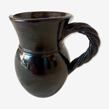 black ceramic pitcher VALLAURIS (France)