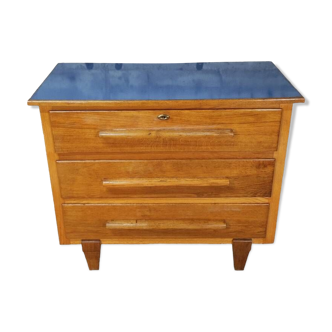 Vintage wood and formica chest of drawers