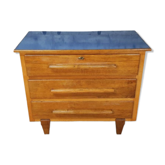 Commode vintage bois et formica