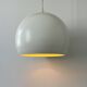 Vintage white metal pendant light, France 1980