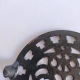 Large vintage black cast iron trivet