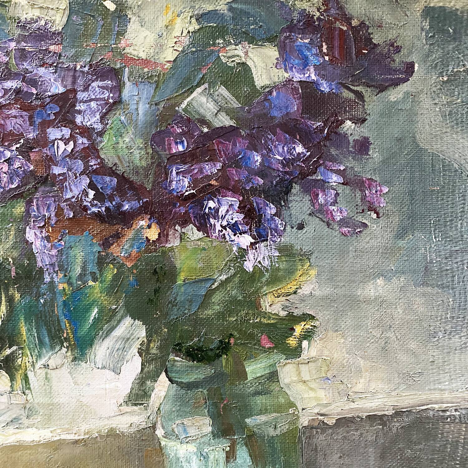 Painting "Still life at the window" mid-20th century