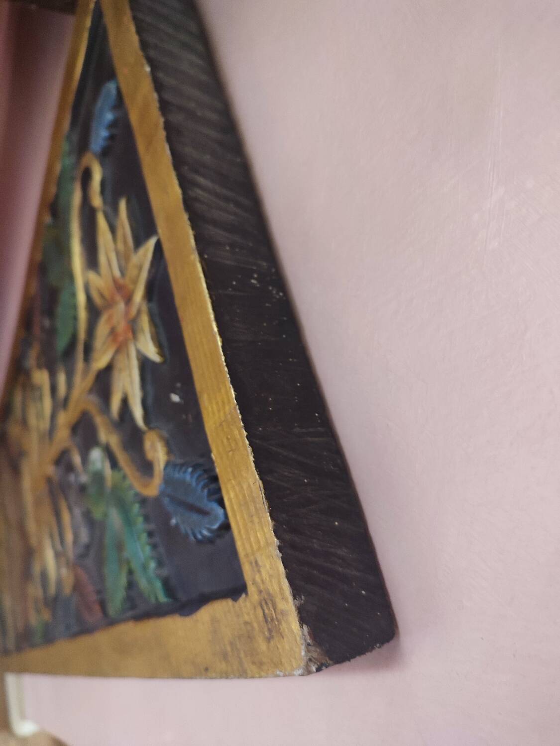 Antique carved wooden panel