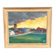 Original Swedish Oil On Panel – “Village” By A.G. – Dated 1948 – Vintage & Framed