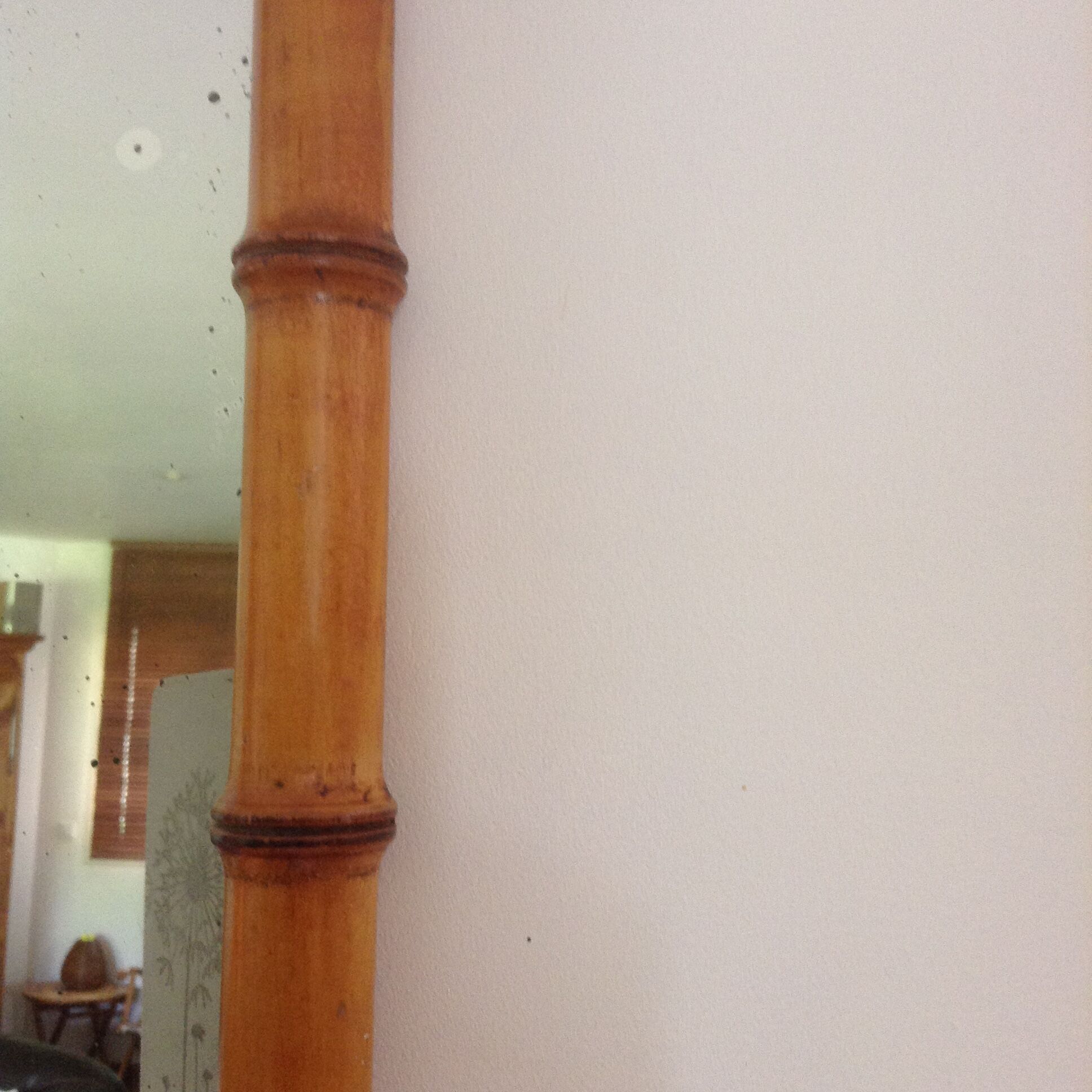 Vintage bamboo mirror of the 50s 50x43cm