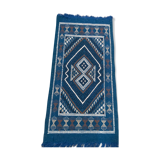Tapis mergoum bleu fait main traditionnel 50x100