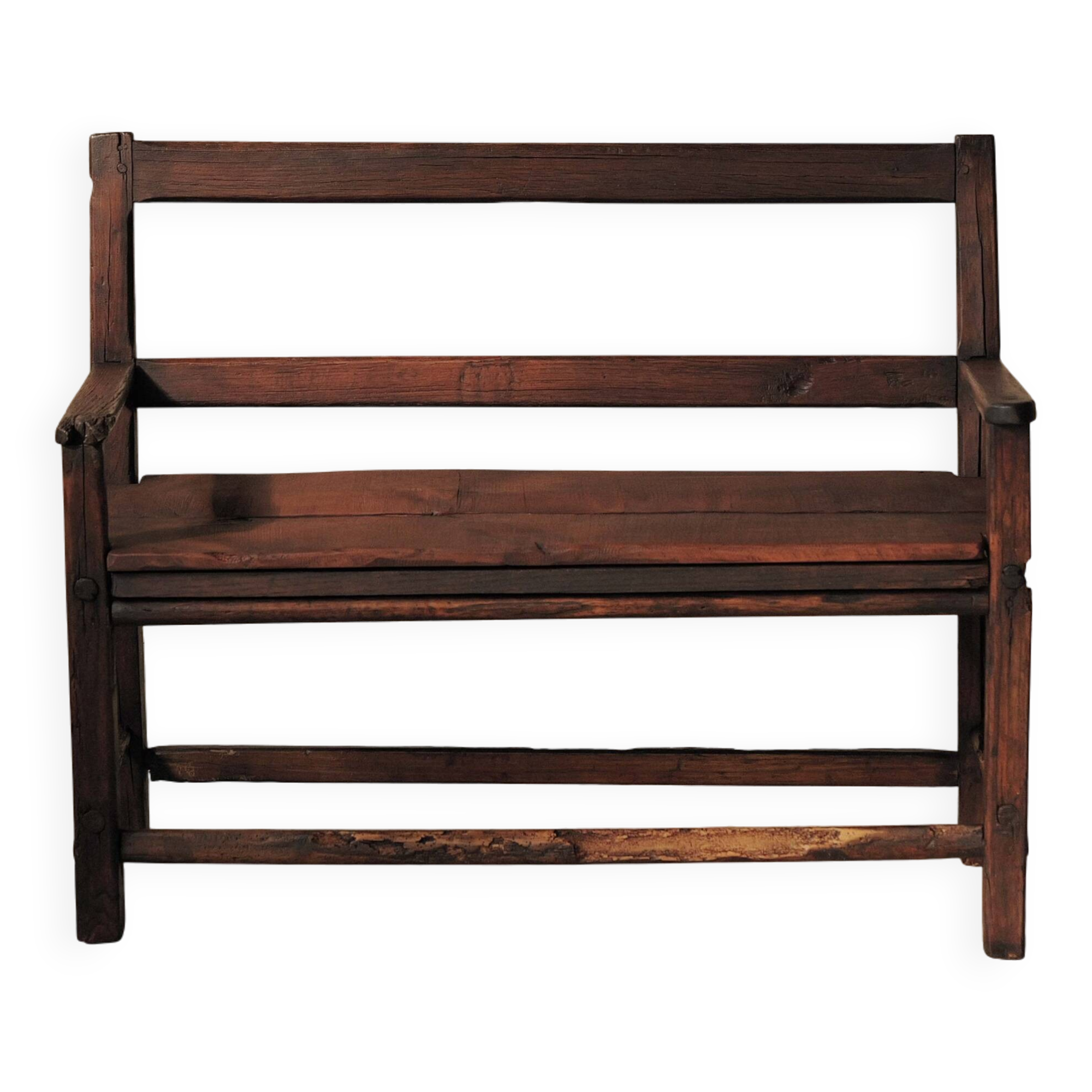 Solid wood cantou bench, Popular Art, 19th century