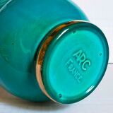 Art-deco vase in green and gold slip