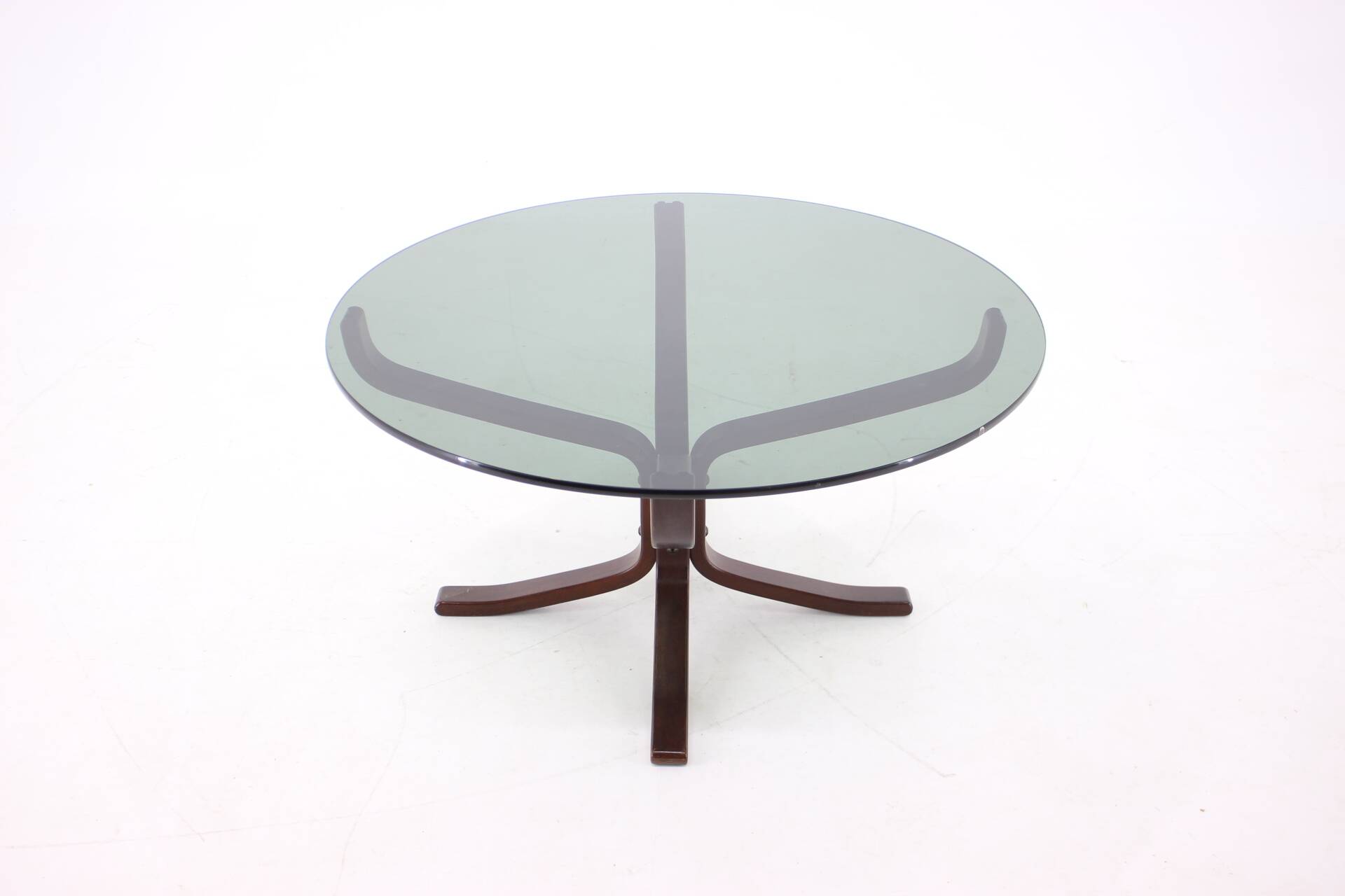 1960 Sigurd Ressell for Vatne Møbler Falcon Glass Top Coffee Table