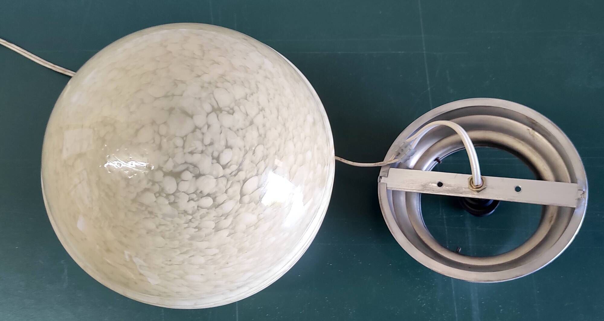 Ceiling light, table lamp in Clichy glass, 1940s-1950s