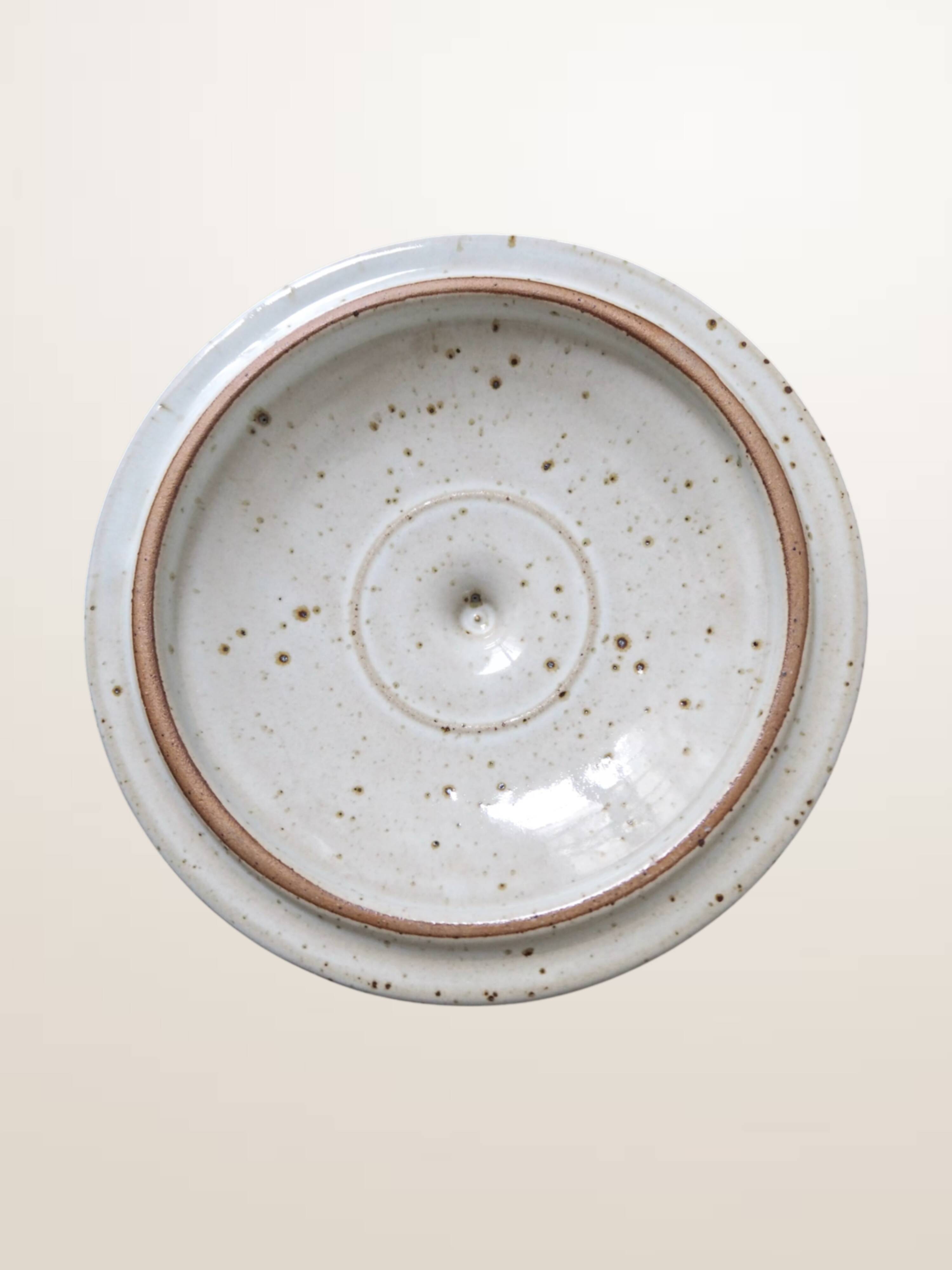 Speckled glazed stoneware soup tureen, Stoneware from the Marais.