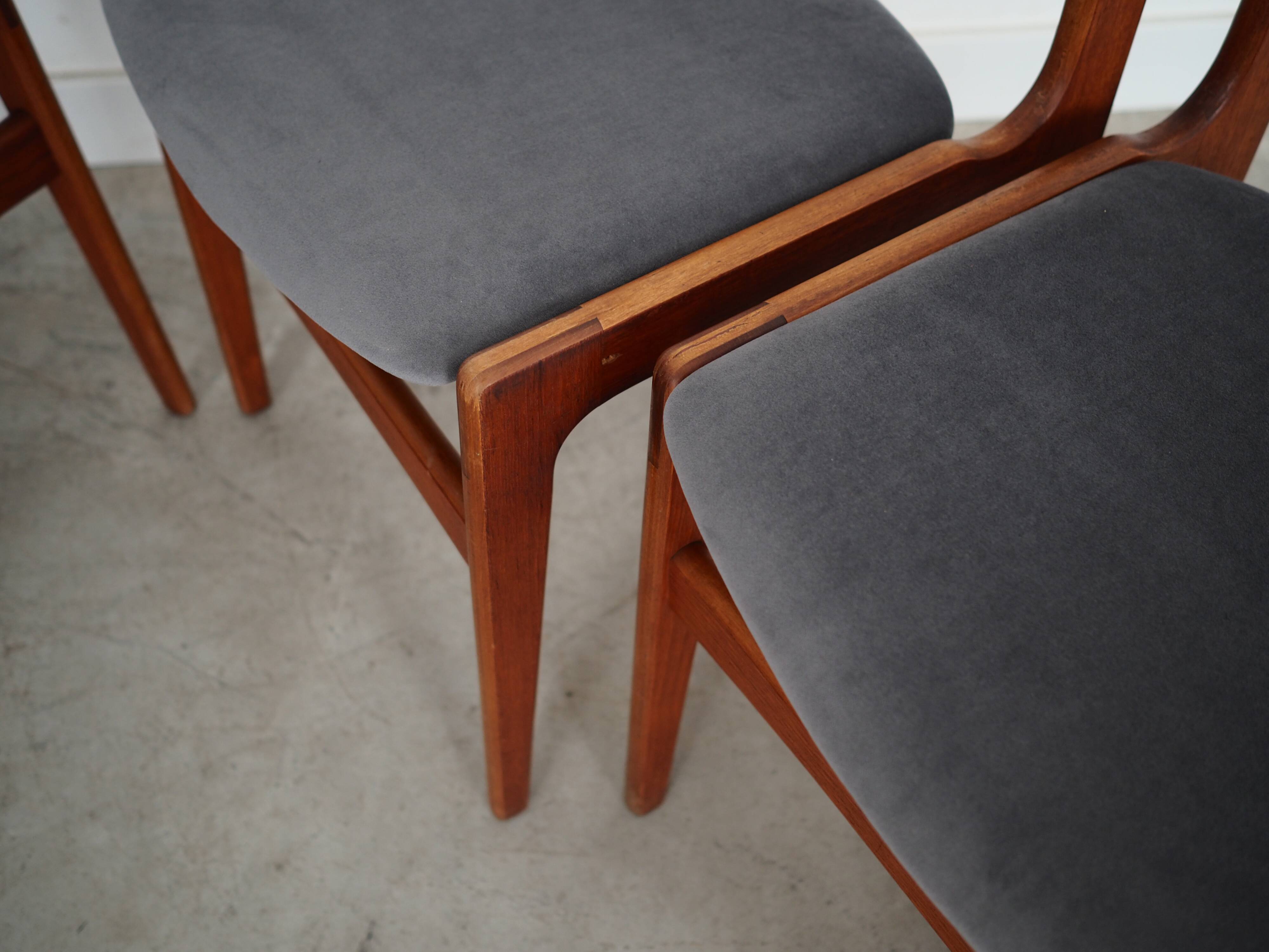 Set of six teak chairs, Danish design, 1960s, production: Denmark