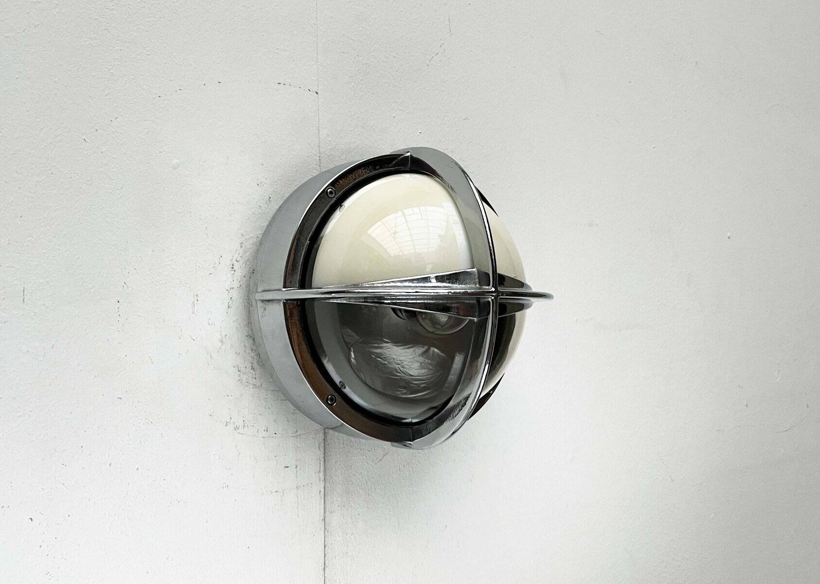 Mid-century Danish metal outdoor wall light model Pirate by Eva Koppel, Nils Koppel, Gert Edstrand for Nordisk Solar, 1960s.