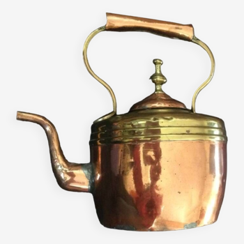 Old copper and brass kettle/teapot