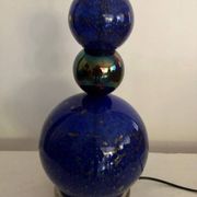 Vintage blue and gold blown glass lamp from the 80s/90s