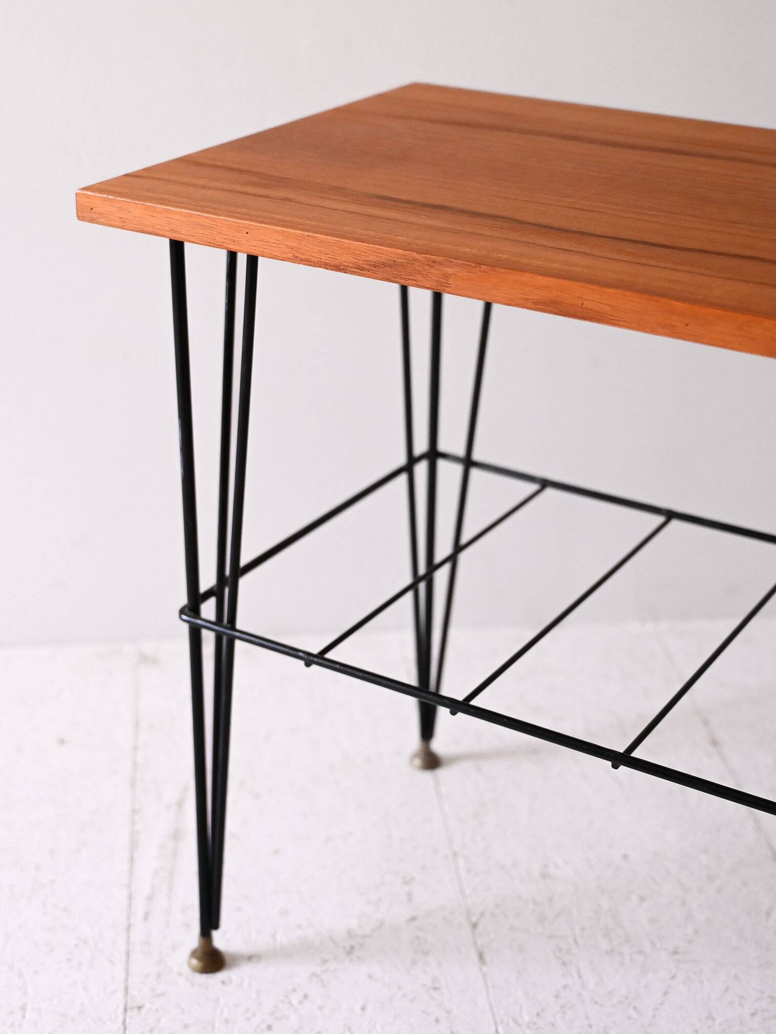 Vintage Scandinavian nightstand in wood and metal