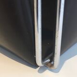 Chrome and skaï wastepaper basket