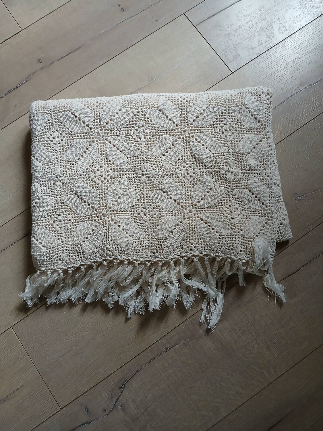 Plaid ancien en crochet fait main