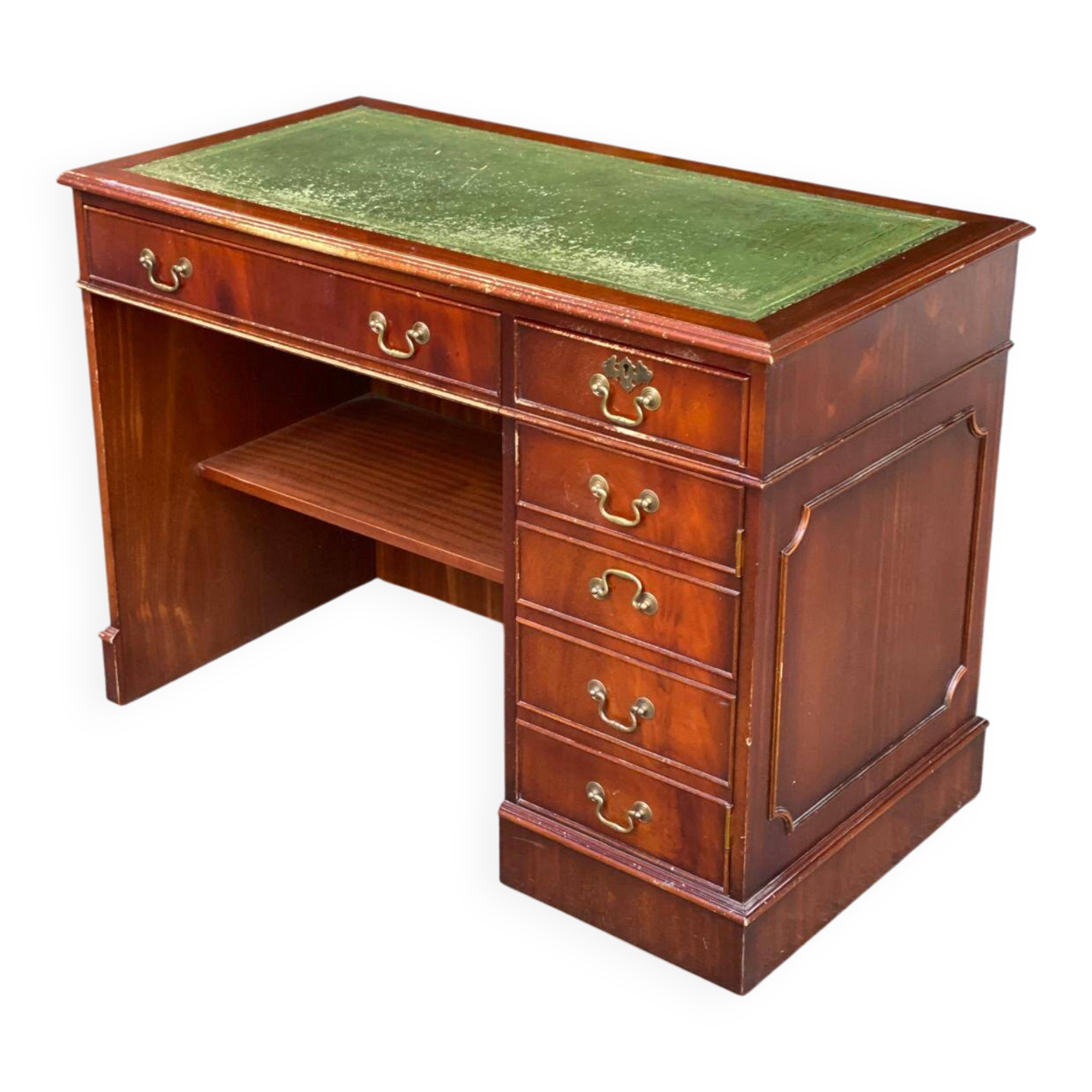 Rosjohn 1950s English Solid Mahogany Desk