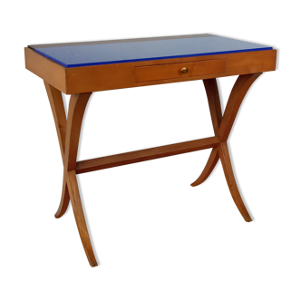 Table d'appoint 1950 opaline bleue