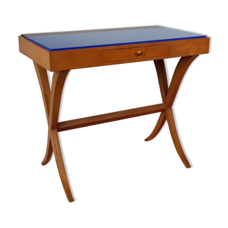 1950 blue opaline booster table