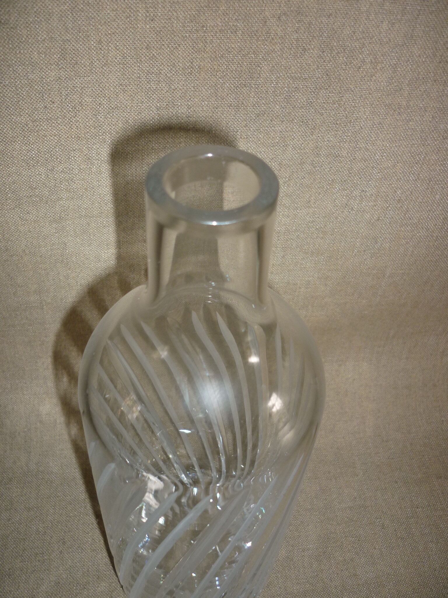 Chiseled glass bottle